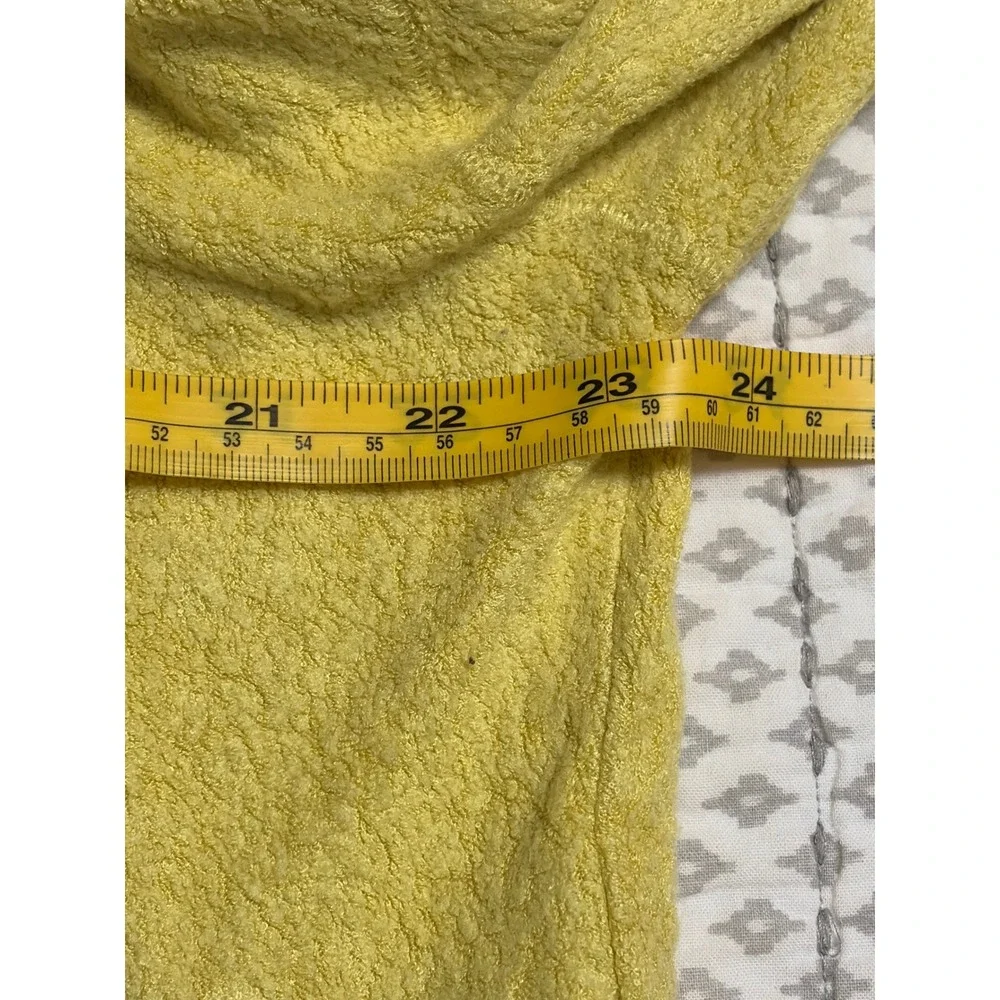 Free People Emma's Yellow Tie Front Henley Long‎ Sleeve Textured Knit Top XS